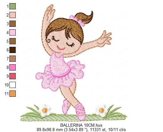 Ballerina embroidery designs - Ballet embroidery design machine embroidery pattern - instant download - Baby girl embroidery digital file