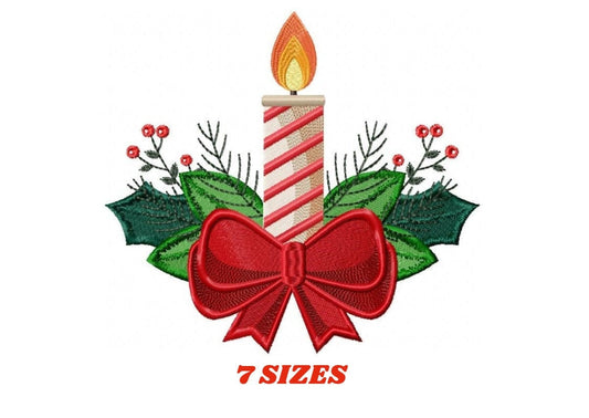 Candle embroidery designs - Christmas Decoration embroidery design machine embroidery pattern - Christmas embroidery file Xmas embroidery