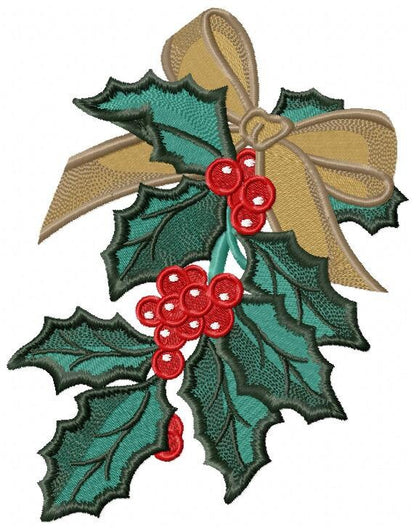 Xmas Mistletoe embroidery designs - Christmas Decoration machine embroidery pattern - Mistletoe file - Instant digital download pes jef dst
