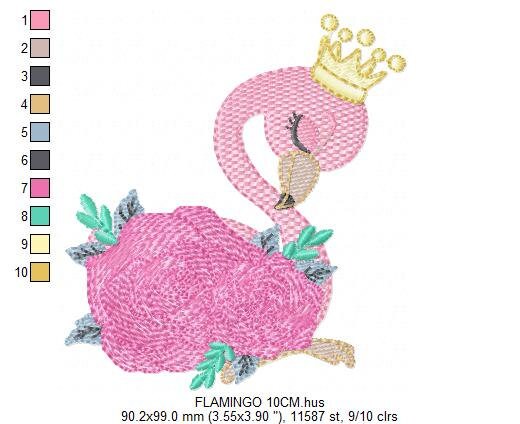 Flamingo embroidery designs - Bird embroidery design machine embroidery pattern - instant download - baby girl embroidery file pink flamingo