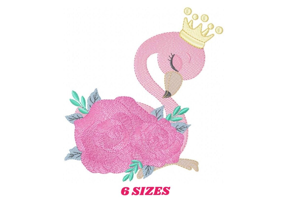 Flamingo embroidery designs - Bird embroidery design machine embroidery pattern - instant download - baby girl embroidery file pink flamingo