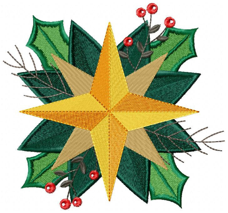 Christmas Star embroidery designs - Xmas Flower embroidery design machine embroidery pattern - Christmas embroidery file Poinsettia