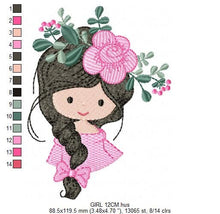 Cargar imagen en el visor de la galería, Baby girl embroidery designs - Fairy embroidery design machine embroidery pattern - Princess embroidery file - Children embroidery Towel
