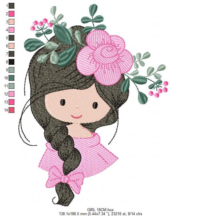 Baby girl embroidery designs - Fairy embroidery design machine embroidery pattern - Princess embroidery file - Children embroidery Towel - Marcia Embroidery