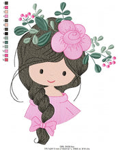 Cargar imagen en el visor de la galería, Baby girl embroidery designs - Fairy embroidery design machine embroidery pattern - Princess embroidery file - Children embroidery Towel
