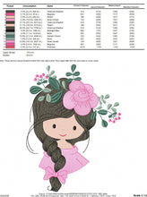 Load image into Gallery viewer, Baby girl embroidery designs - Fairy embroidery design machine embroidery pattern - Princess embroidery file - Children embroidery Towel
