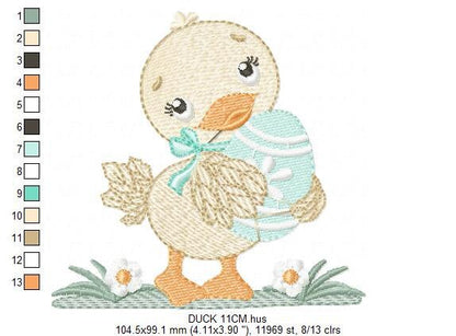 Duck embroidery design - Baby girl embroidery designs machine embroidery pattern - animal embroidery file - duck flowers instant download Marcia Embroidery