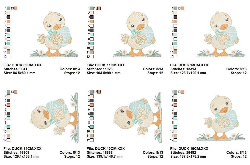 Duck embroidery design - Baby girl embroidery designs machine embroidery pattern - animal embroidery file - duck flowers instant download Marcia Embroidery