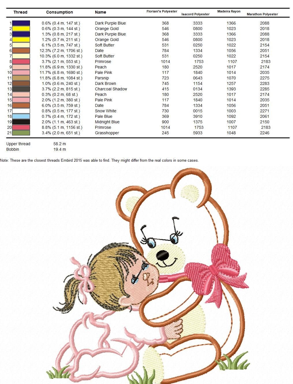 Teddy Bear embroidery designs - Bear with baby girl embroidery design machine embroidery pattern - Bear applique design nursery embroidery