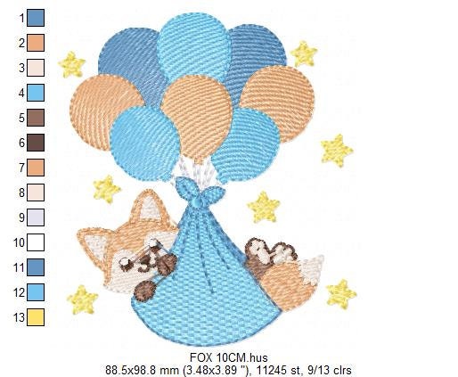 Fox embroidery designs - Baby boy embroidery design machine embroidery pattern - Animal embroidery file - Baby shower gift Its a boy digital