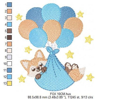 Fox embroidery designs - Baby boy embroidery design machine embroidery pattern - Animal embroidery file - Baby shower gift Its a boy digital