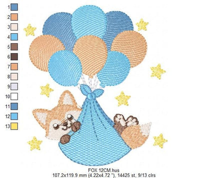 Fox embroidery designs - Baby boy embroidery design machine embroidery pattern - Animal embroidery file - Baby shower gift Its a boy digital