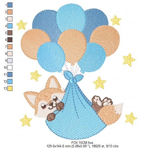Fox embroidery designs - Baby boy embroidery design machine embroidery pattern - Animal embroidery file - Baby shower gift Its a boy digital