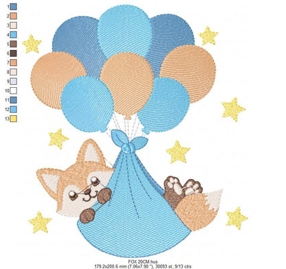 Fox embroidery designs - Baby boy embroidery design machine embroidery pattern - Animal embroidery file - Baby shower gift Its a boy digital