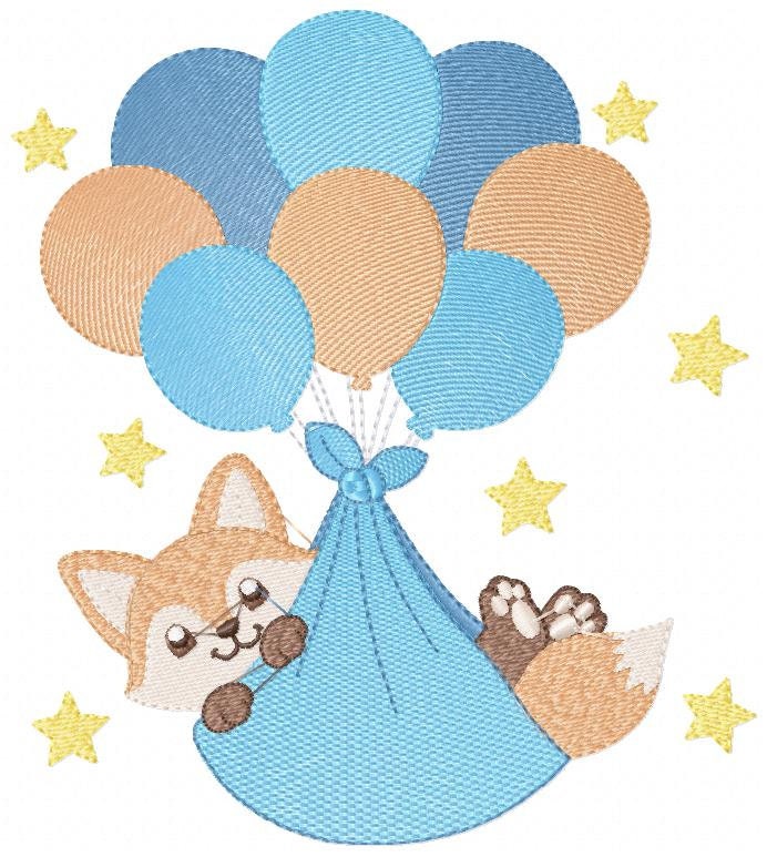 Fox embroidery designs - Baby boy embroidery design machine embroidery pattern - Animal embroidery file - Baby shower gift Its a boy digital