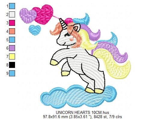 Unicorn set embroidery designs - Baby girl Pony machine embroidery pattern - Fantasy Magical file - Instant digital download pes jef dst hus