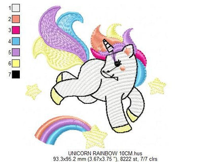 Unicorn set embroidery designs - Baby girl Pony machine embroidery pattern - Fantasy Magical file - Instant digital download pes jef dst hus