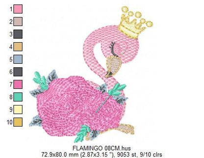 Flamingo embroidery designs - Bird embroidery design machine embroidery pattern - instant download - baby girl embroidery file pink flamingo
