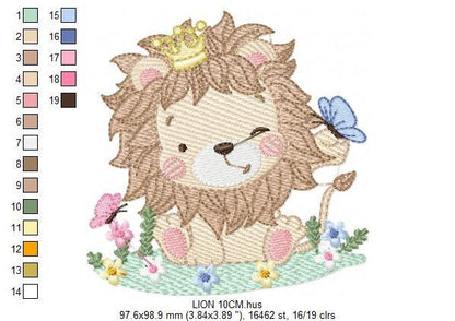 Lion embroidery designs - Safari embroidery design machine embroidery pattern - Baby boy embroidery file - Lion king embroidery download pes