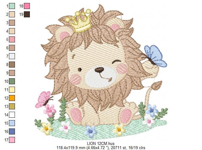 Lion embroidery designs - Safari embroidery design machine embroidery pattern - Baby boy embroidery file - Lion king embroidery download pes
