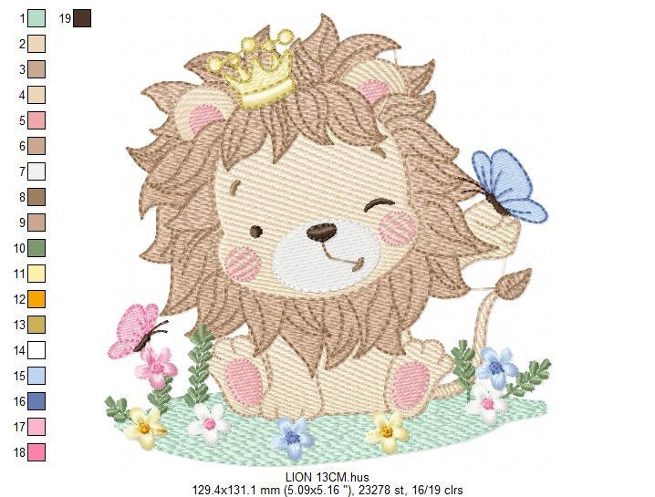 Lion embroidery designs - Safari embroidery design machine embroidery pattern - Baby boy embroidery file - Lion king embroidery download pes