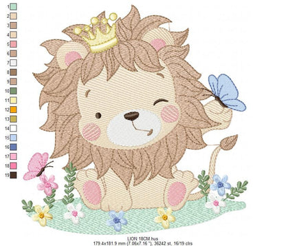 Lion embroidery designs - Safari embroidery design machine embroidery pattern - Baby boy embroidery file - Lion king embroidery download pes