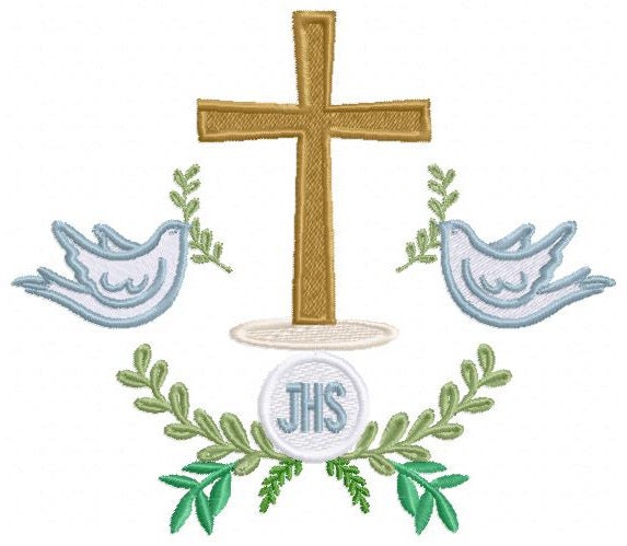Cross embroidery designs - Dove embroidery design machine embroidery pattern - Catholic embroidery file - Grape Bread Wheat Eucharist church