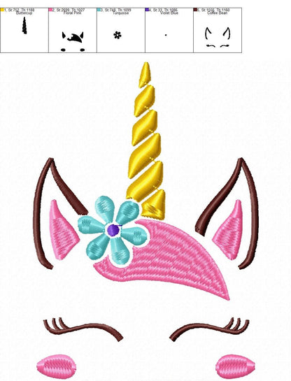 Unicorn embroidery designs - Baby Girl embroidery design machine embroidery pattern - Unicorns embroidery file - newborn towel blanket pes