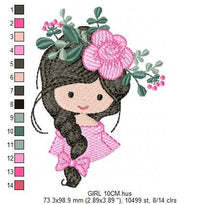 Charger l&#39;image dans la galerie, Baby girl embroidery designs - Fairy embroidery design machine embroidery pattern - Princess embroidery file - Children embroidery Towel
