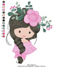 Cargar imagen en el visor de la galería, Baby girl embroidery designs - Fairy embroidery design machine embroidery pattern - Princess embroidery file - Children embroidery Towel
