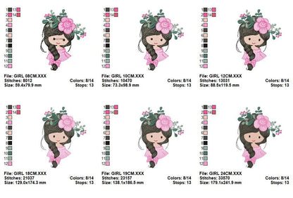 Baby girl embroidery designs - Fairy embroidery design machine embroidery pattern - Princess embroidery file - Children embroidery Towel - Marcia Embroidery