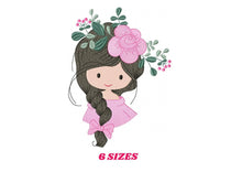 Charger l&#39;image dans la galerie, Baby girl embroidery designs - Fairy embroidery design machine embroidery pattern - Princess embroidery file - Children embroidery Towel
