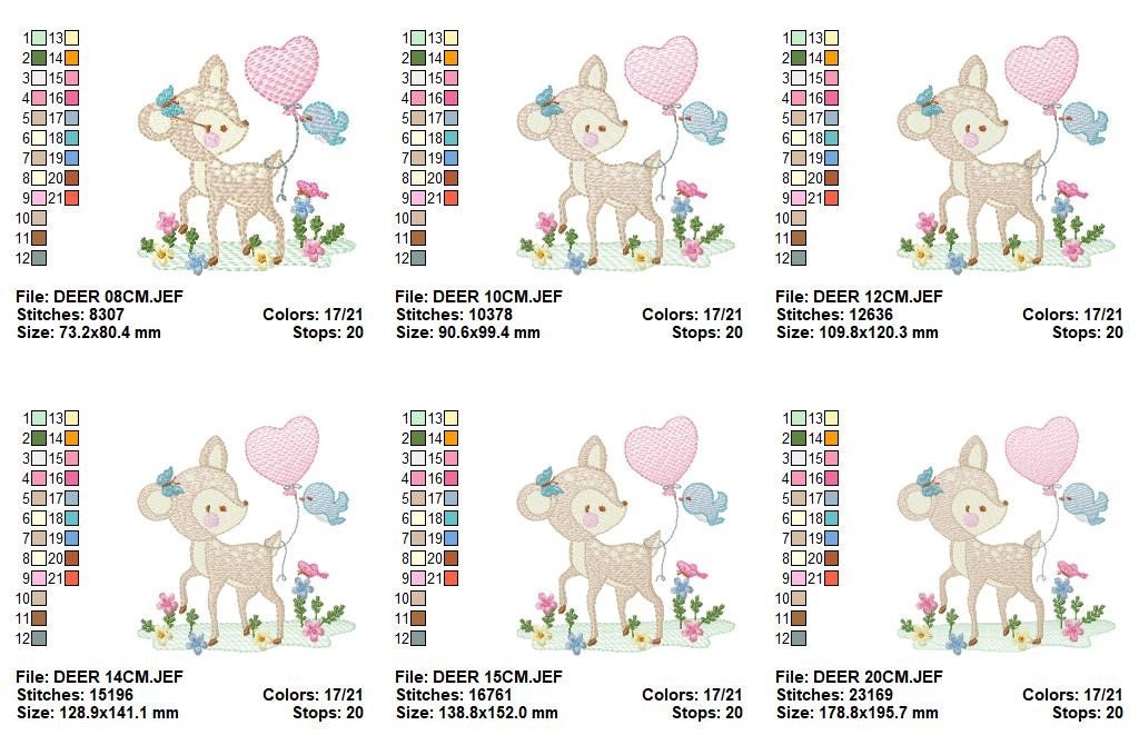 Deer embroidery design - Animal embroidery designs machine embroidery pattern - Newborn embroidery file - baby girl embroidery Woodland