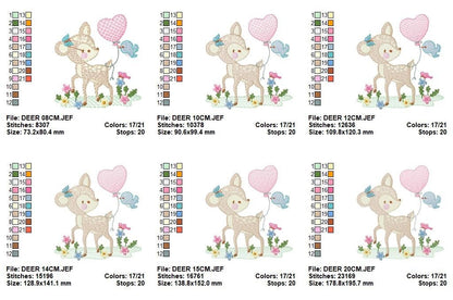 Deer embroidery design - Animal embroidery designs machine embroidery pattern - Newborn embroidery file - baby girl embroidery Woodland