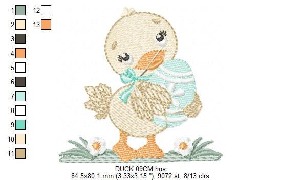 Duck embroidery design - Baby girl embroidery designs machine embroidery pattern - animal embroidery file - duck flowers instant download Marcia Embroidery