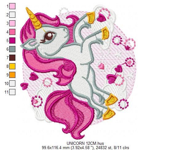 Unicorn embroidery designs - Baby Girl embroidery design machine embroidery pattern - Unicorns embroidery file - Fairy tale magical Fantasy