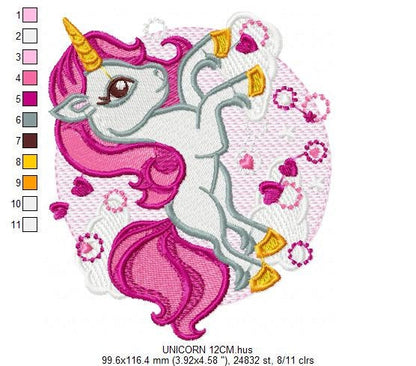Unicorn embroidery designs - Baby Girl embroidery design machine embroidery pattern - Unicorns embroidery file - Fairy tale magical Fantasy