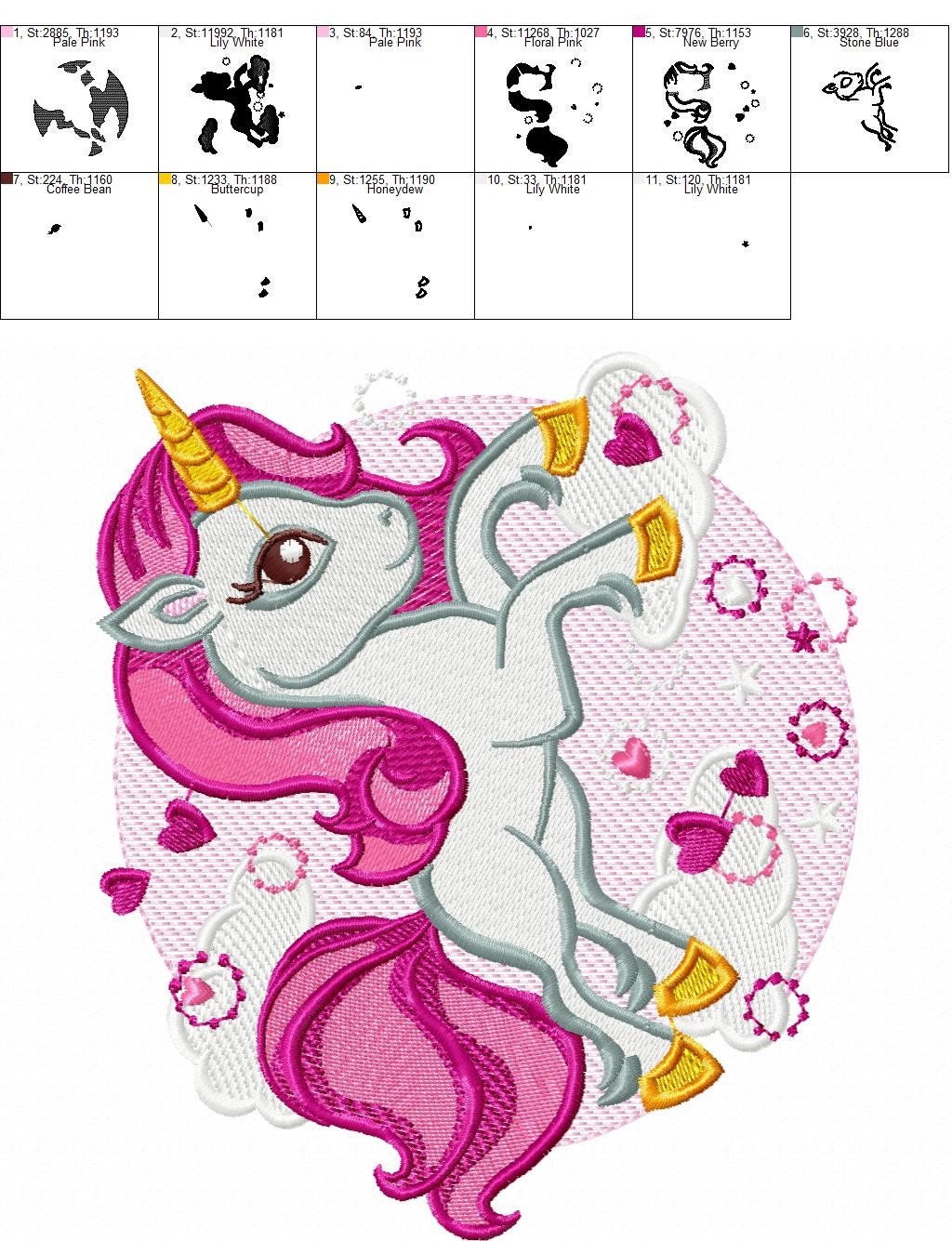 Unicorn embroidery designs - Baby Girl embroidery design machine embroidery pattern - Unicorns embroidery file - Fairy tale magical Fantasy