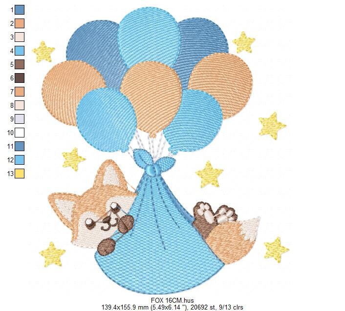 Fox embroidery designs - Baby boy embroidery design machine embroidery pattern - Animal embroidery file - Baby shower gift Its a boy digital