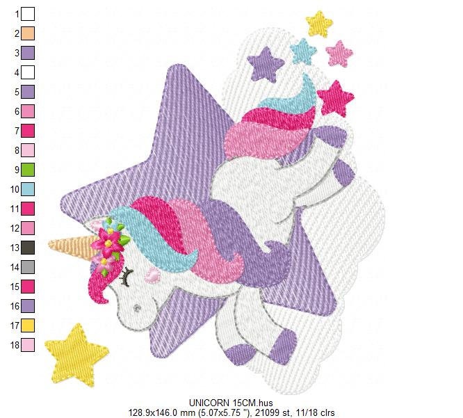 Unicorn embroidery designs - Baby girl embroidery design machine embroidery pattern - Unicorns design instant download embroidery newborn