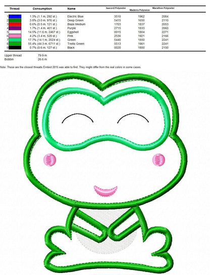 Frog embroidery designs - Animal embroidery design machine embroidery pattern - Baby boy embroidery file - frog applique design download