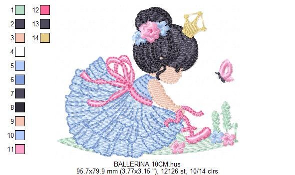 Ballerina embroidery designs - Ballet embroidery design machine embroidery pattern - instant download - Baby girl embroidery digital file