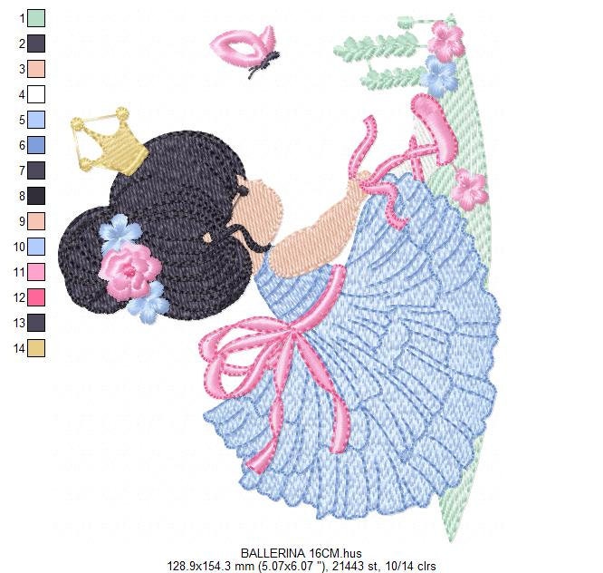 Ballerina embroidery designs - Ballet embroidery design machine embroidery pattern - instant download - Baby girl embroidery digital file