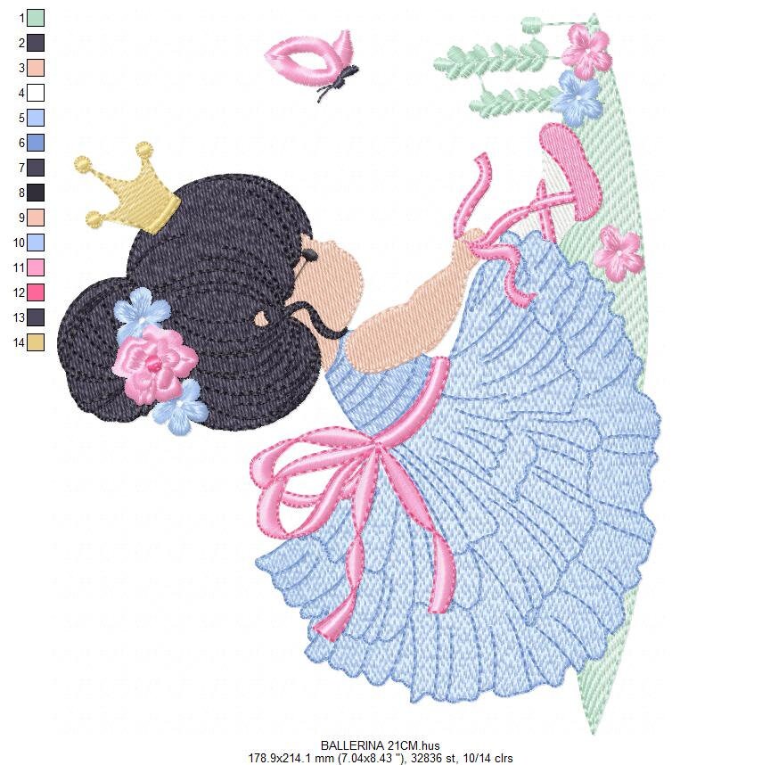 Ballerina embroidery designs - Ballet embroidery design machine embroidery pattern - instant download - Baby girl embroidery digital file
