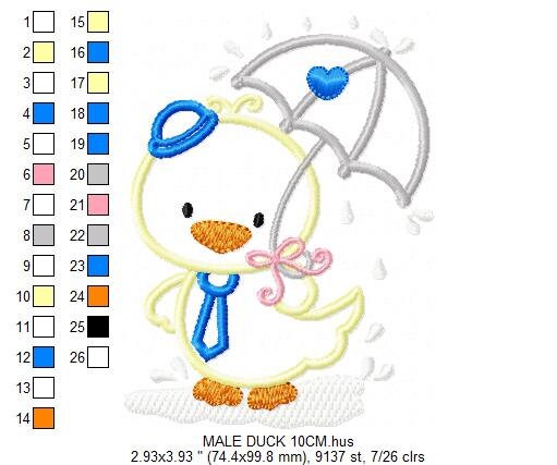 Duck embroidery design - Animal embroidery designs machine embroidery pattern - boy embroidery file - baby girl embroidery duck applique