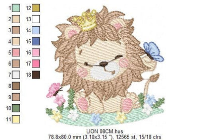 Lion embroidery designs - Safari embroidery design machine embroidery pattern - Baby boy embroidery file - Lion king embroidery download pes