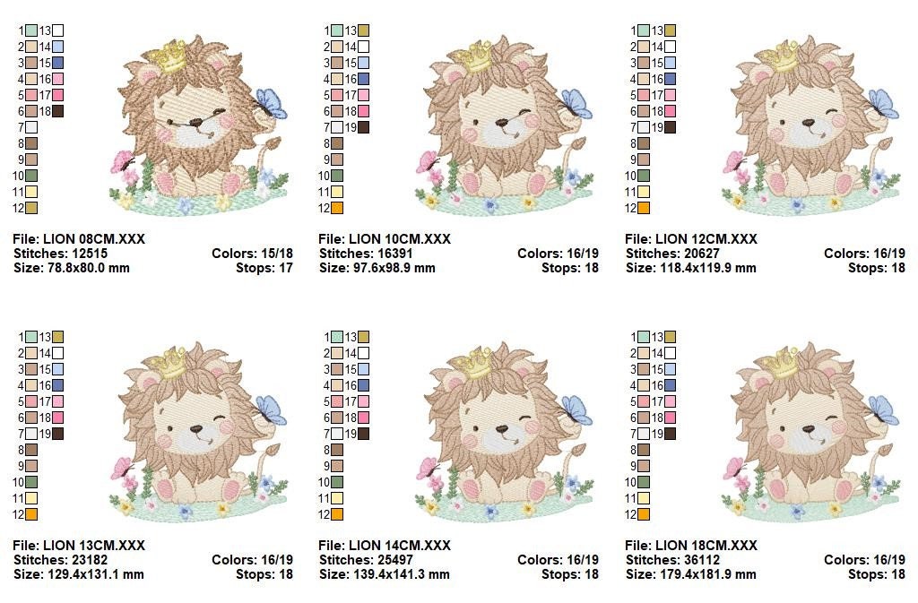 Lion embroidery designs - Safari embroidery design machine embroidery pattern - Baby boy embroidery file - Lion king embroidery download pes