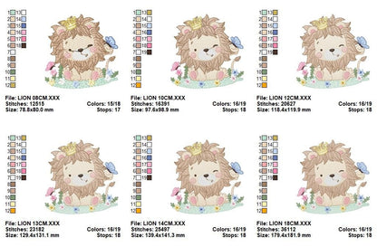 Lion embroidery designs - Safari embroidery design machine embroidery pattern - Baby boy embroidery file - Lion king embroidery download pes