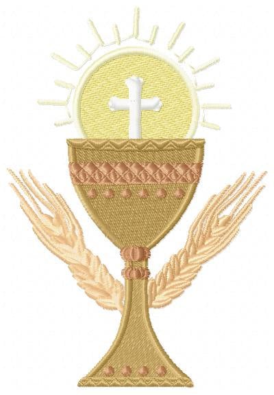 Chalice embroidery designs - Church Communion machine embroidery pattern - Catholic file - Grape Bread Wheat - Instant digital download pes