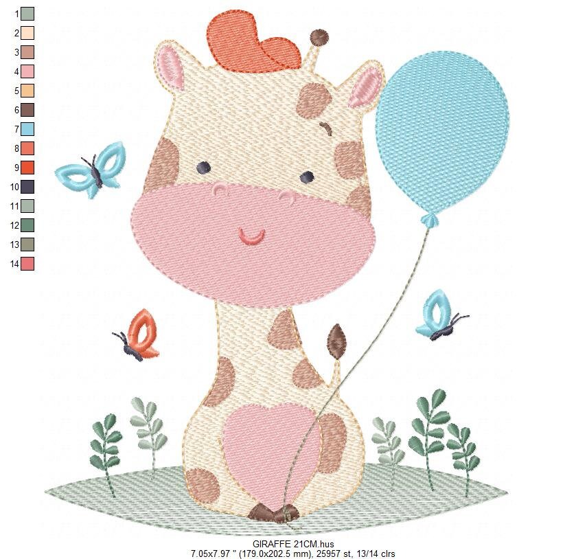 Giraffe embroidery design - Animal embroidery designs machine embroidery pattern - Baby boy embroidery file - Instant download digital file
